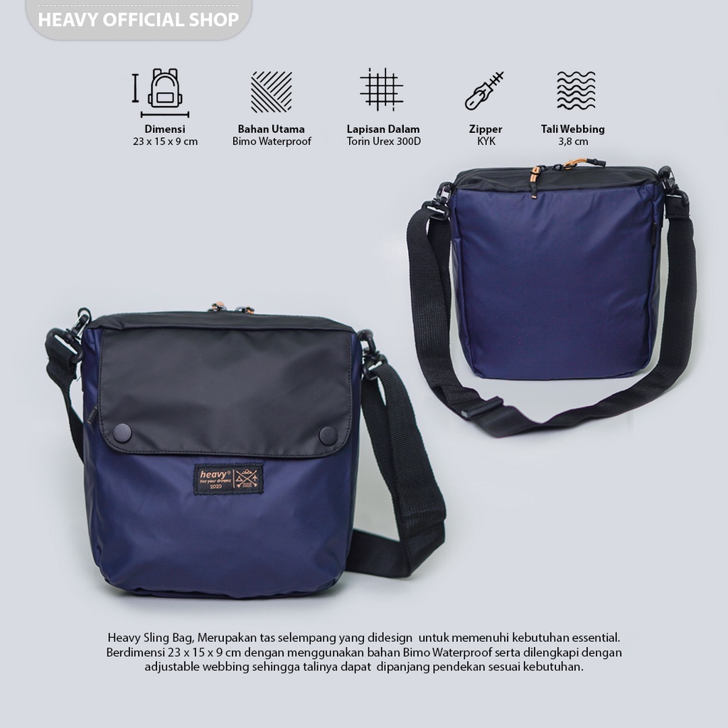 Heavy Official Shop ~ Tas selempang pria waterproof | Sling Bag Heavy