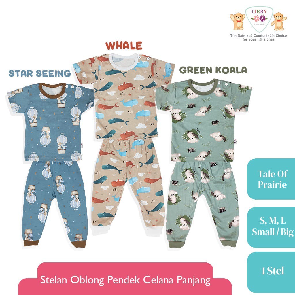 LIBBY Setelan Oblong Pendek - Celana Panjang Motif Tale Of Prairie