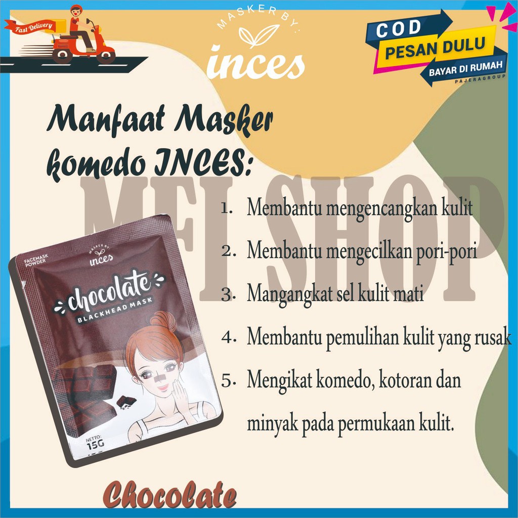 MASKER KOMEDO BY INCES 15 GRAM PERAWATAN WAJAH KECANTIKAN MASKER GELATIN SAPI HALAL