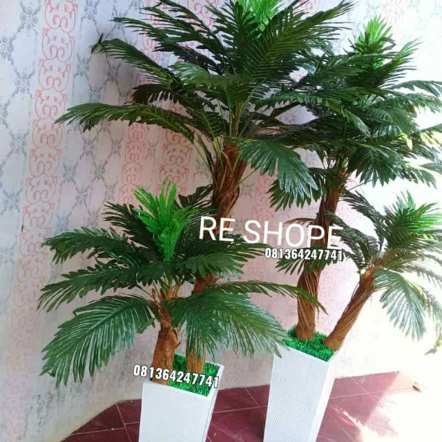 Bunga Artificial Pohon Hias Plastik Palem Cabang X2 Shopee Indonesia