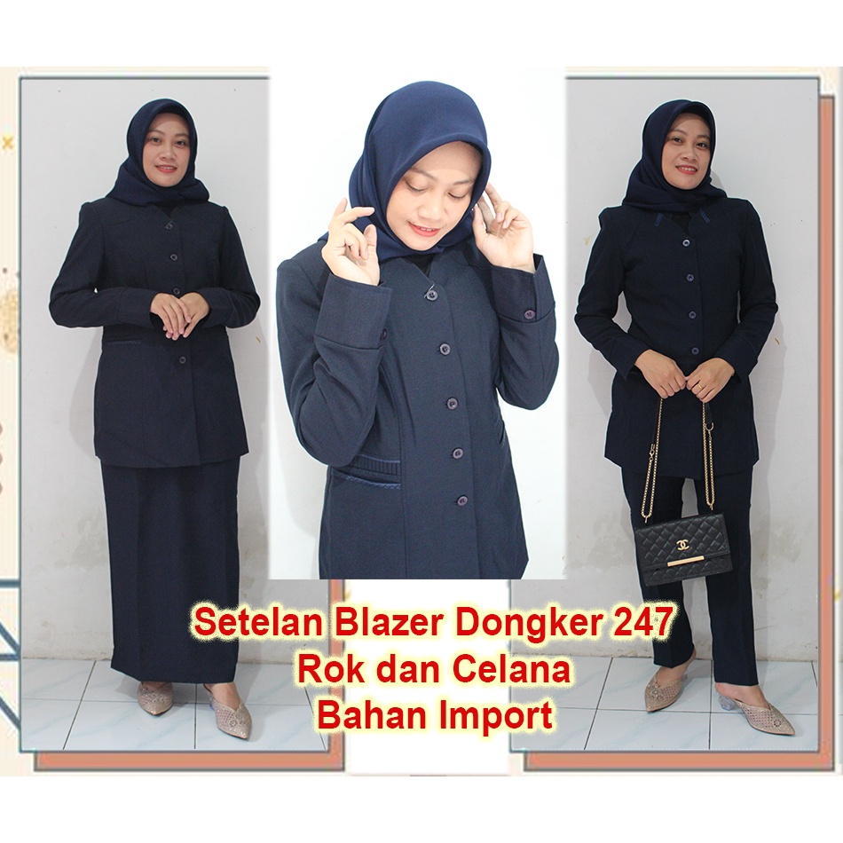 setelan blazer dongker-blazer wanita-Blazer azkia-Pakaian Kantor wanita-pakaian kerja wanita