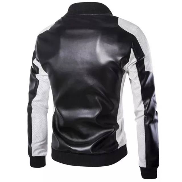 Jaket pria white and black