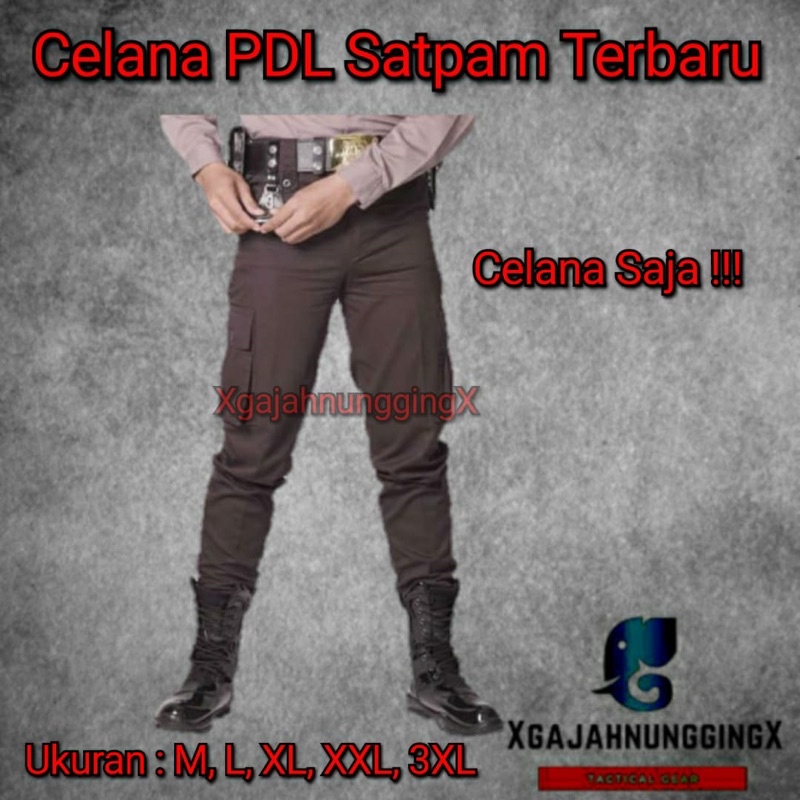 Celana PDH Satpam Coklat Terbaru Bawahan PDH Security Cokelat American Drill Berkualitas Bandung