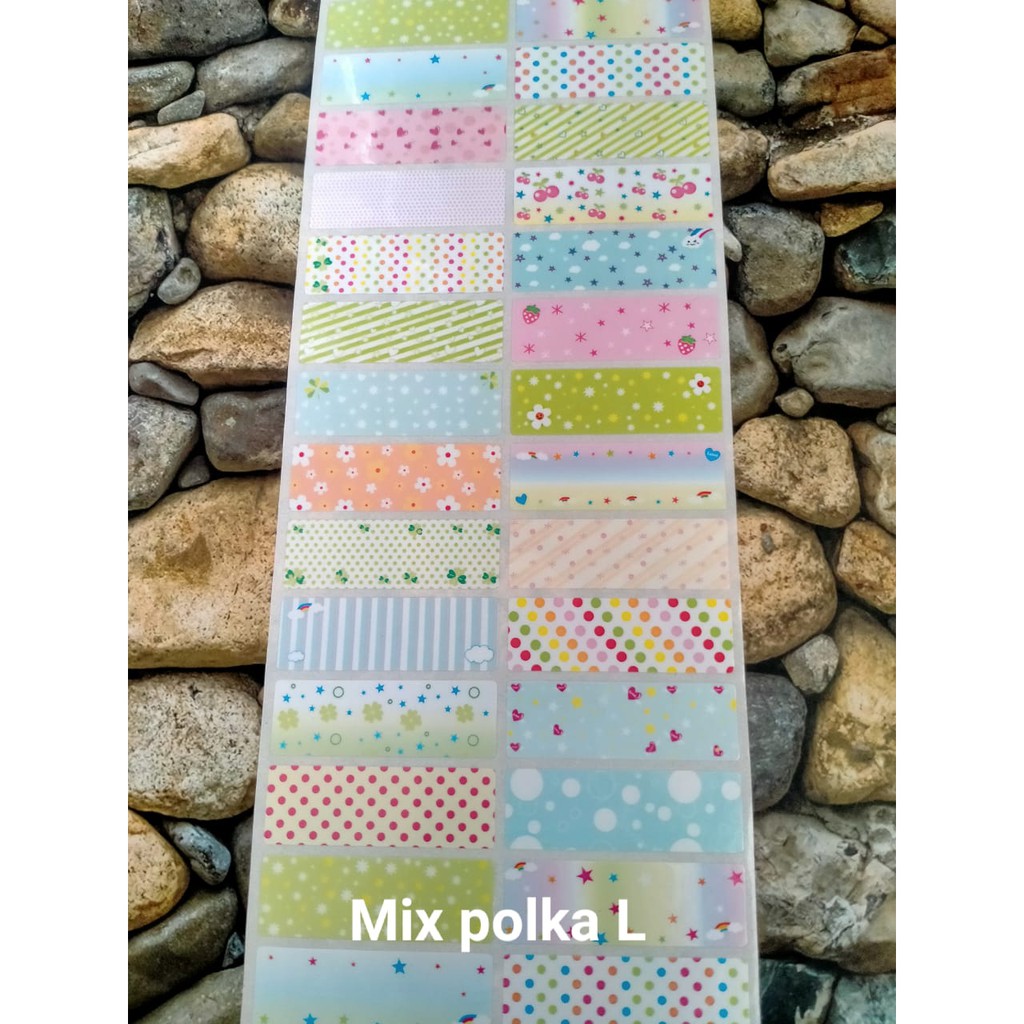 

Label nama waterproof MIX POLKA