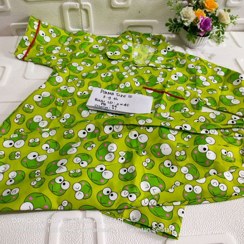 zahra.al.gifari/baju tidur piama anak zise 10,7-9th katun mikro murah banjarmasin cod.bayar ditempat