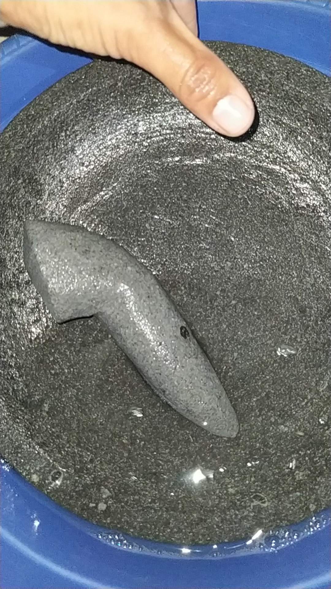 Cobek Batu Asli Merapi Plus Ulekan Diamter 30cm