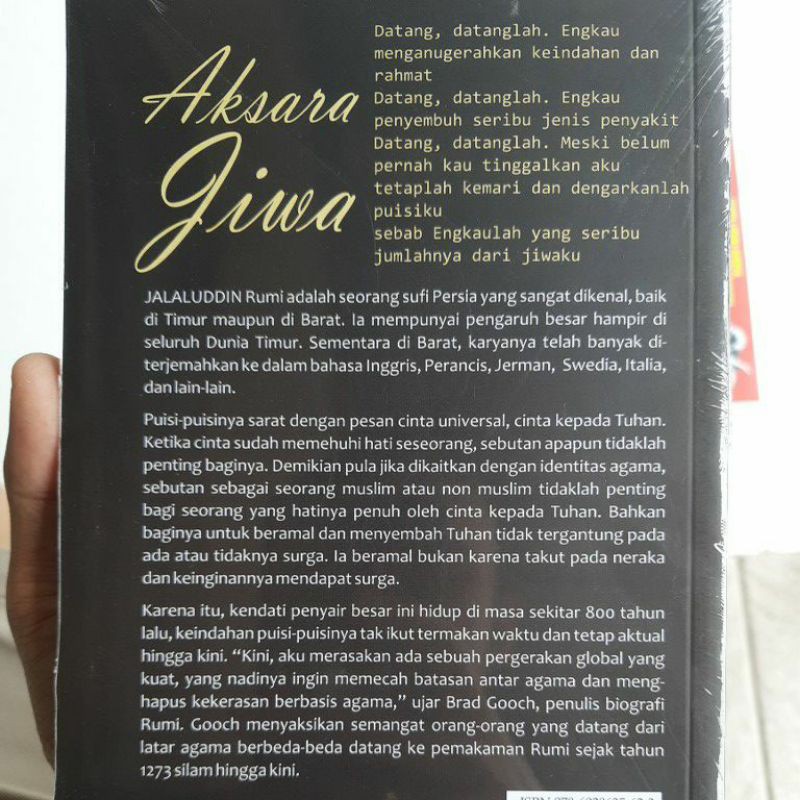 Buku Original Buku Aksara Jiwa Puisi Puisi Sufistik - Jalaluddin Rumi - Penerbit Sega Arsy