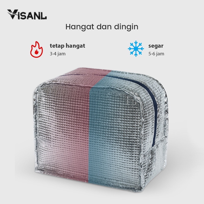 Tas Bekal Lunch Cooler Bag Box Makanan Alumunium Impor Tas Bekal Makanan Anti Air / Cooler Bag Lunch Box Aluminium Foil