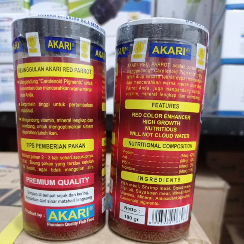 Makanan Ikan AKARI AA RED PARROT 100gr