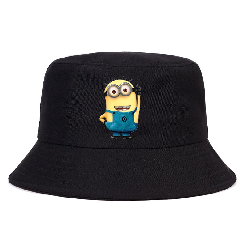 Topi bucket Motif Minions Gaya Kasual hip-hop Untuk Pria Dan Wanita