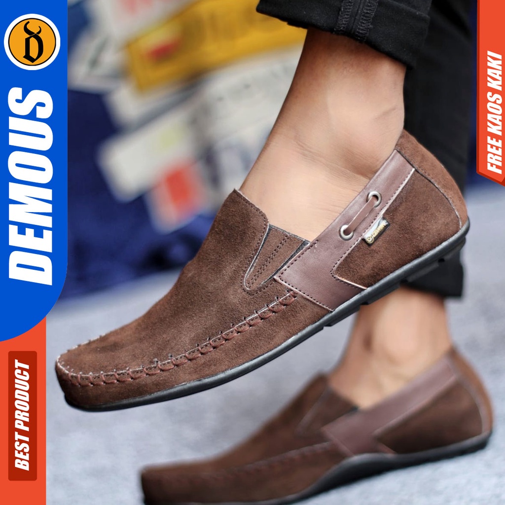 DEMOUS ASTA Sepatu Slip On Casual Slop Kasual Kulit