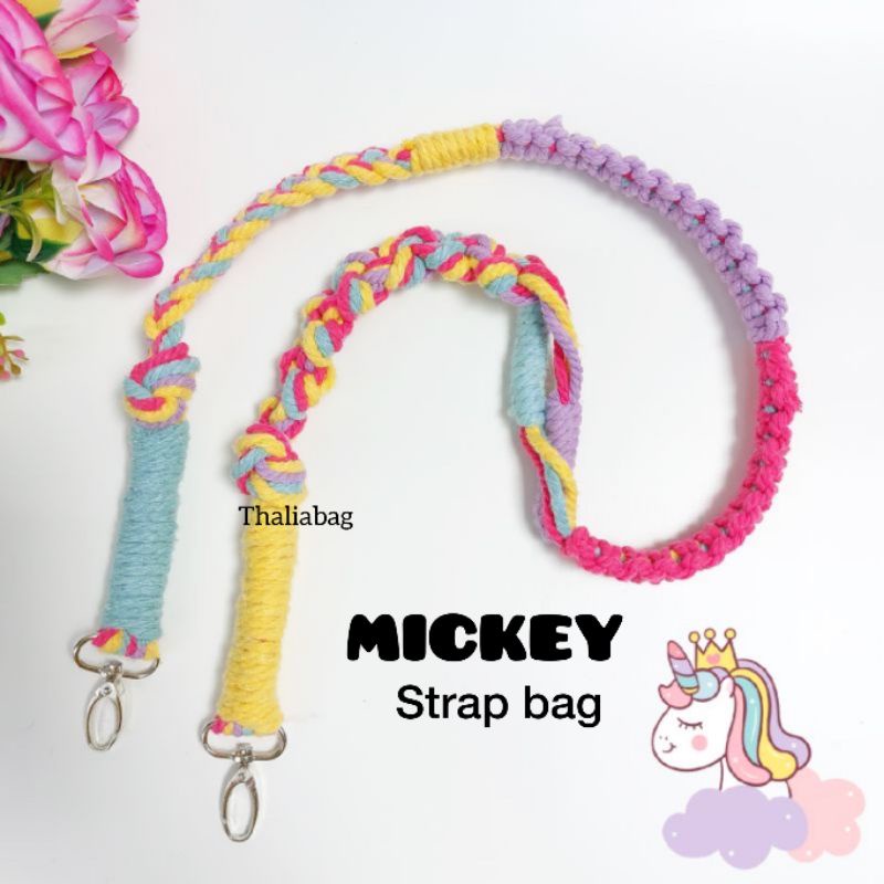 READY STOK STRAP BAG MACRAME MICKEY BY THALIABAG// HANDMADE MACRAME// TALI TAS MURAH// SHOULDERBAG//SLINGBAG// HANDBAGE// TALI TAS MURAH// STRAPBAG