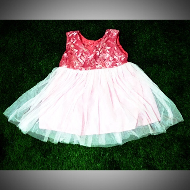 Dress tutu brukat untuk anak usia 1-4 tahun