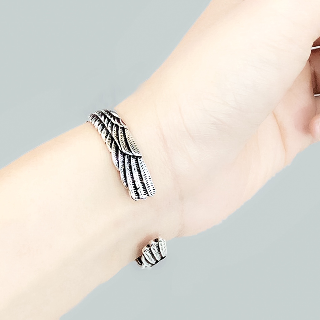 Hu Hu Hu Hu Hu Alat Bantu Pasang Kacamata♡ Gelang Bangle Open Desain Elang Gaya Vintage Untuk Hadiah