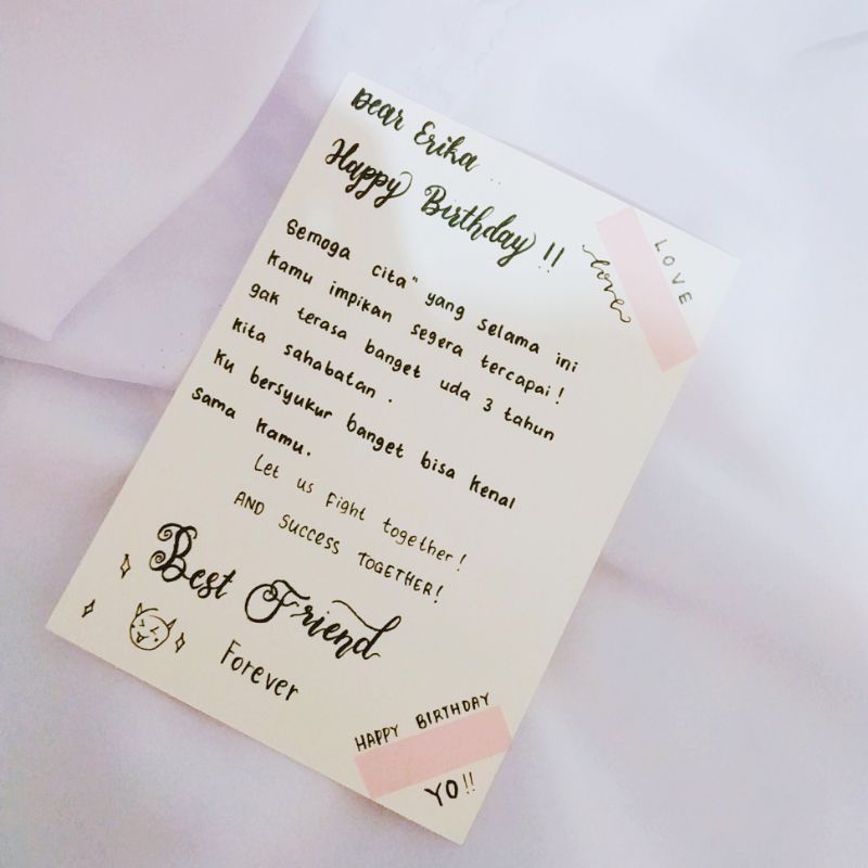Custom greeting card / kartu ucapan ultah / kartu ucapan wisuda