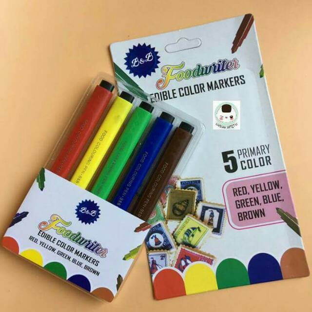 

Edibel pen warna set isi 5