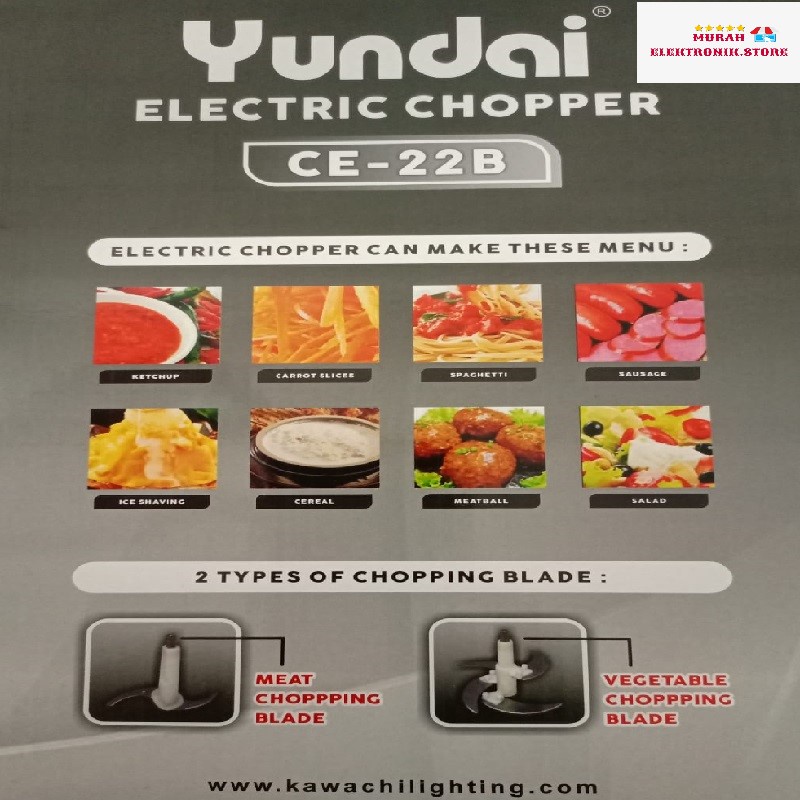 Food Processor Yundai CE-22 B 2 Liter Metal / Chopper Daging Bumbu kering basah / penggiling