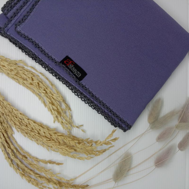 PASHMINA CROCHET EMBRIODERY / PICOT DIAMOND STRETCH-Grey