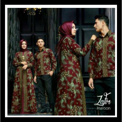 Baju Batik Couple Pesta Terbaru Keluarga Dress Pasangan Sarimbit Gamis