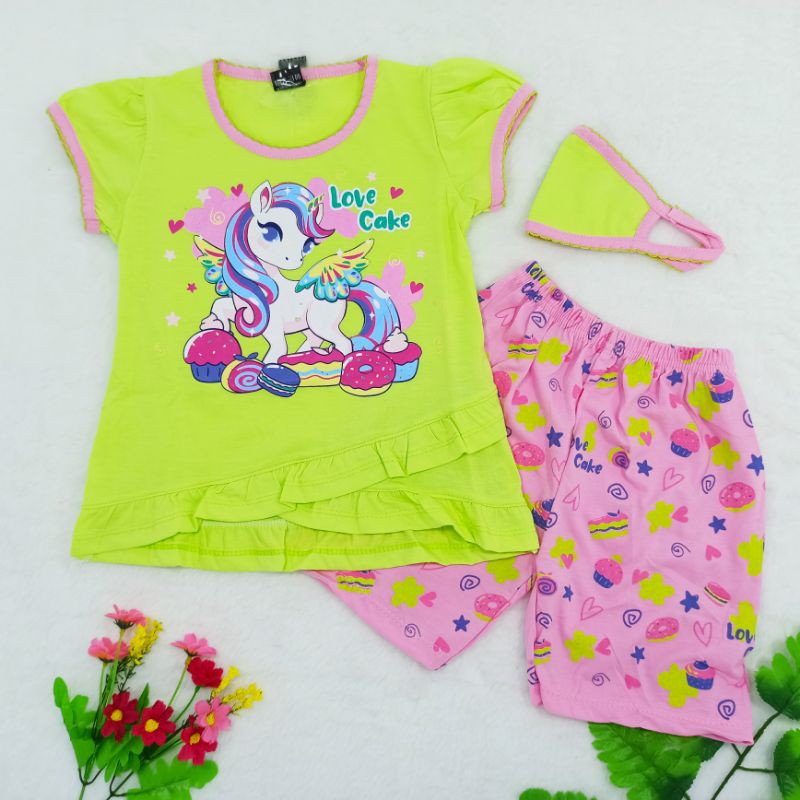 [Ss#168] Pakaian Anak Perempuan Model Za-ra kids Size 1-3tahun Free Masker, Baju Setelan Anak