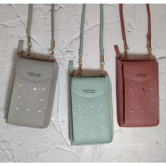 TS191 Tas Selempang Wanita Korea Cute Mini Love Women Sling Bag - pink