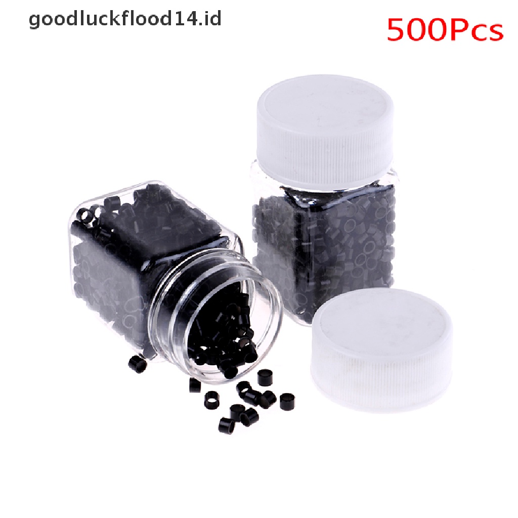 [OOID] 500Pcs 4mm silicone lined micro rings links beads for human hair extensions ID