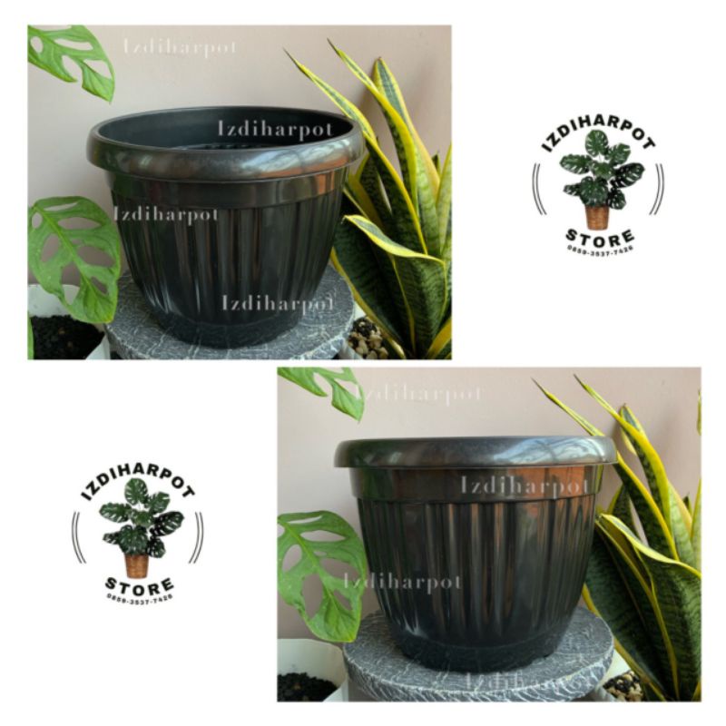 pot bunga tanaman plastik hitam Grace 30 kuping - GRACE 30 KUPING