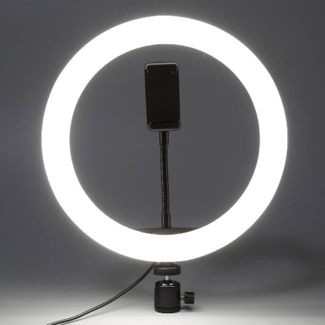 Lampu Ring Light LED Kamera 12W 8 Inch with Smartphone Holder - RL-21