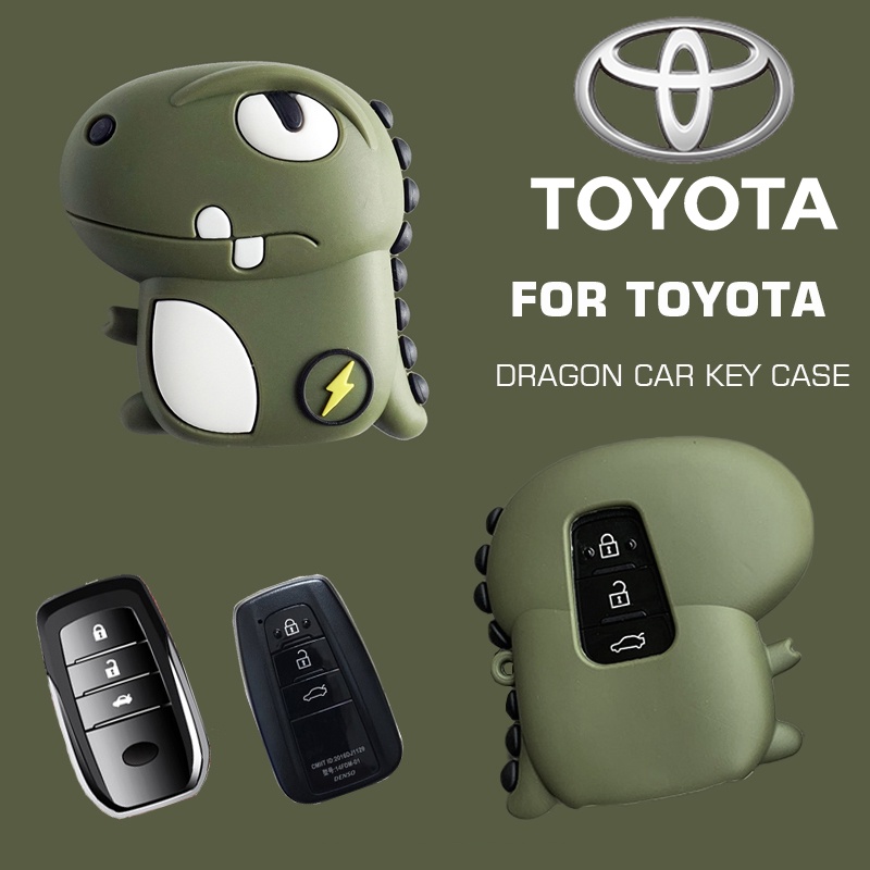 Casing Kunci Mobil Motif Dinosaurus Untuk Toyota Chr Rav4 Auris Avensis Prius Aygo Camry Corolla Land Cruiser 200 Prado Crown