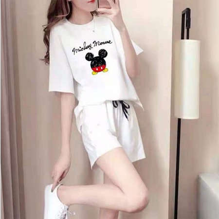 Bj-7003 import SETELAN IMPORT Mickey Mouse Homewear Set Top &amp; Shorts