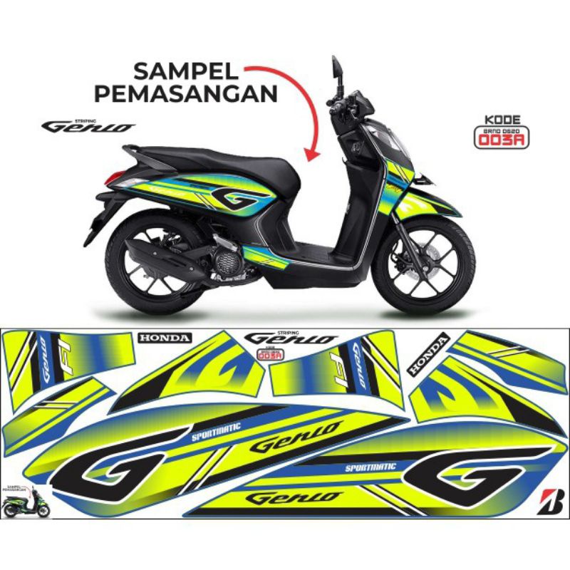 Decal striping variasi body Honda genio/Sticker body genio