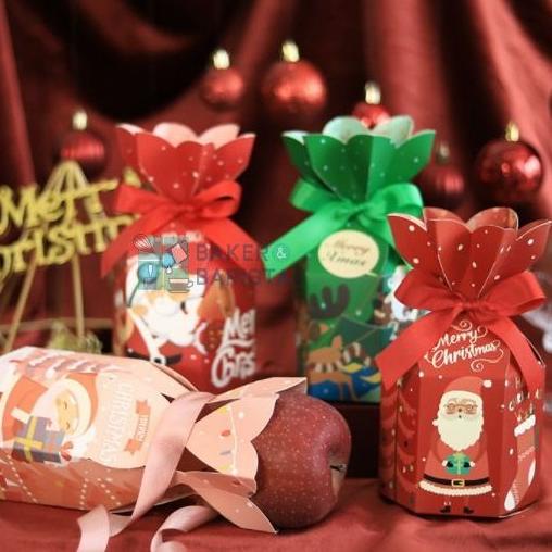 

xmas box Flower mini box natal 4pcs/set xmas hampers candy cookies box bakernbar99 Kualitas Baik