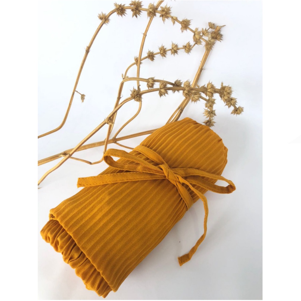 Bergo Maryam Plisket Full Premium PD 75 CM PB 80 CM TERMURAH-Kunyit