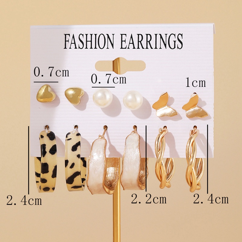 Fancyqube 6 Pasang / Set Anting Hypoallergenic Hias Liontin Mutiara Untuk Wanita