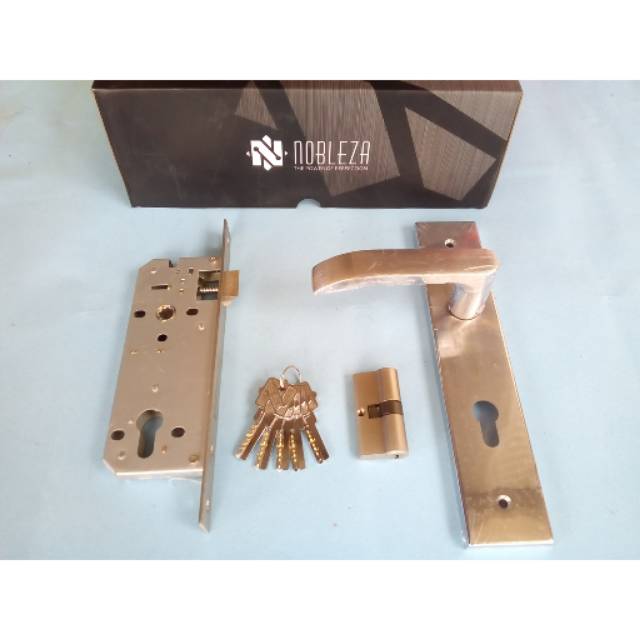 Kunci Pintu Stainless/Handle Pintu Stainless Set Besar