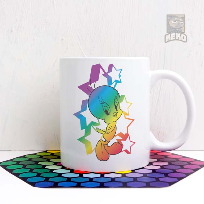 Mug Keramik Tweety Rainbow Stars Coffee