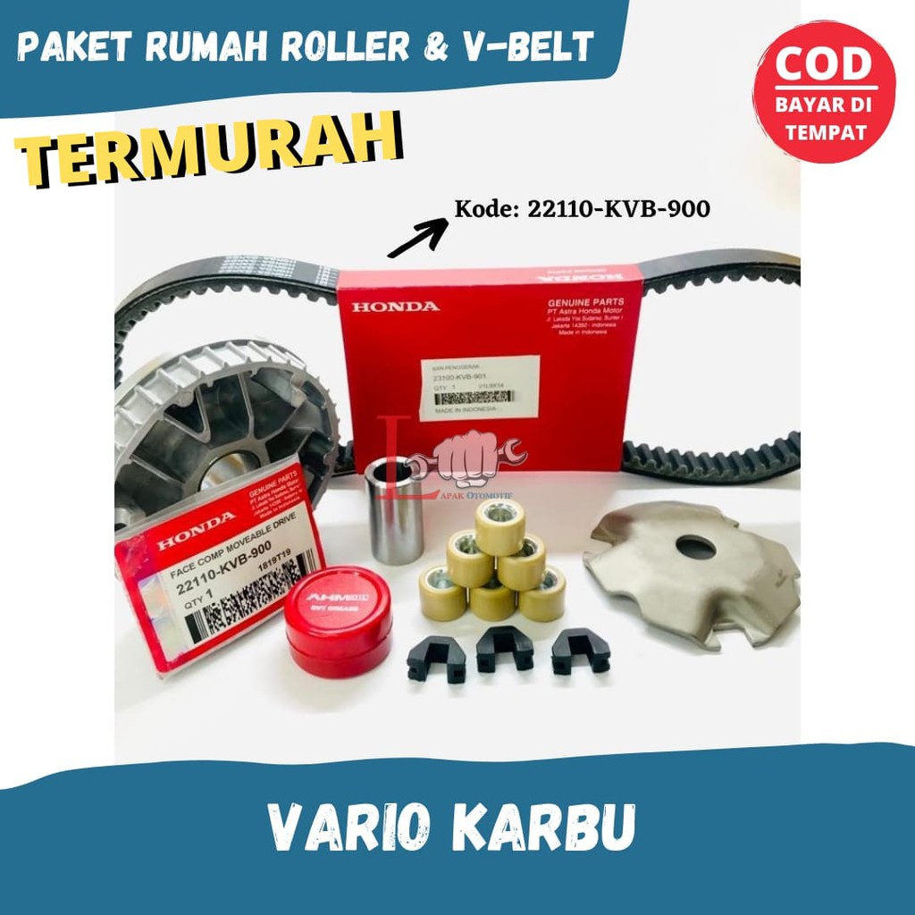 PAKET RUMAH ROLLER VARIO KARBU DAN VANBELT VBELT VARIO 110 KARBU KVB