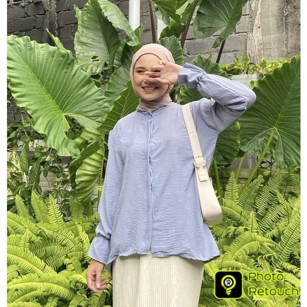 BEFAST - ZEC OOTD Wanita Blouse EGA / Cana Blouse CRINCLE / Blouse Kasual / Atasan Lengan Panjang / Blouse Kekiniaan Remaja / Keluaran Terbaru 2022 / Blouse Formal