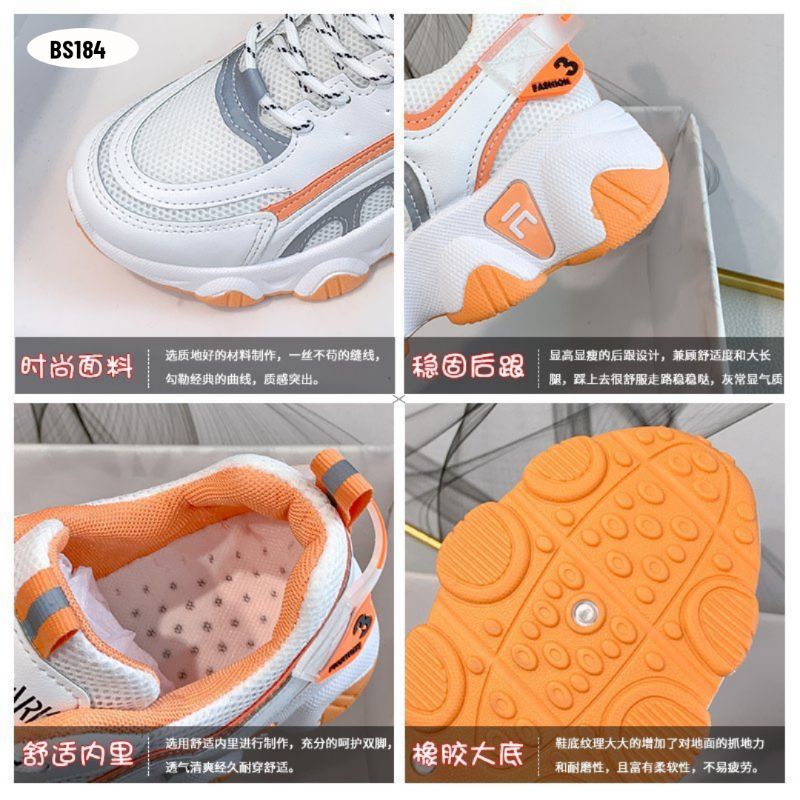 [IMPORT] BS184 - SEPATU SNEAKER WANITA IMPORT PREMIUM SHOES KOREA STYLE - FREE BOX - 76BAGSTORE