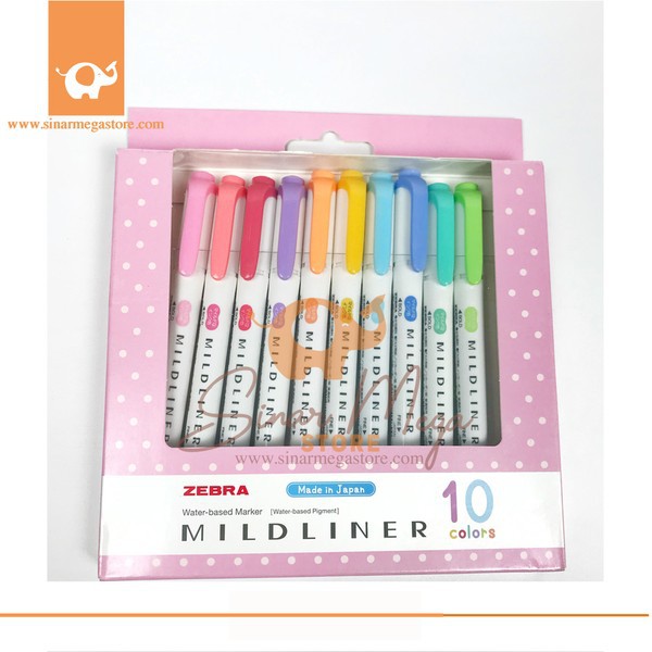 Zebra Mildliner Set isi 10 Double Sided Highlither Zebra Mildliner Set isi 10 Double Sided Highlither