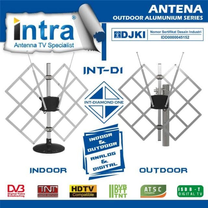Antena Outdoor &amp; Indoor INTRA INT-D1 Analaog &amp;digital + 15m kabel