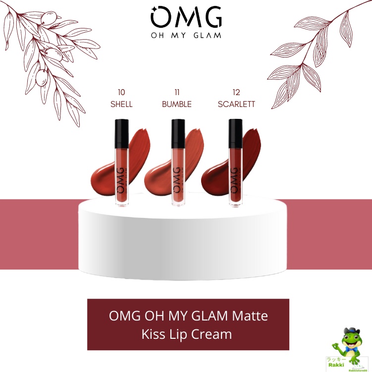 ❣️Rakkistore99❣️OMG Oh My Glam Matte Kiss Lip Cream 3.5g (lipstick lipstik lipcream)