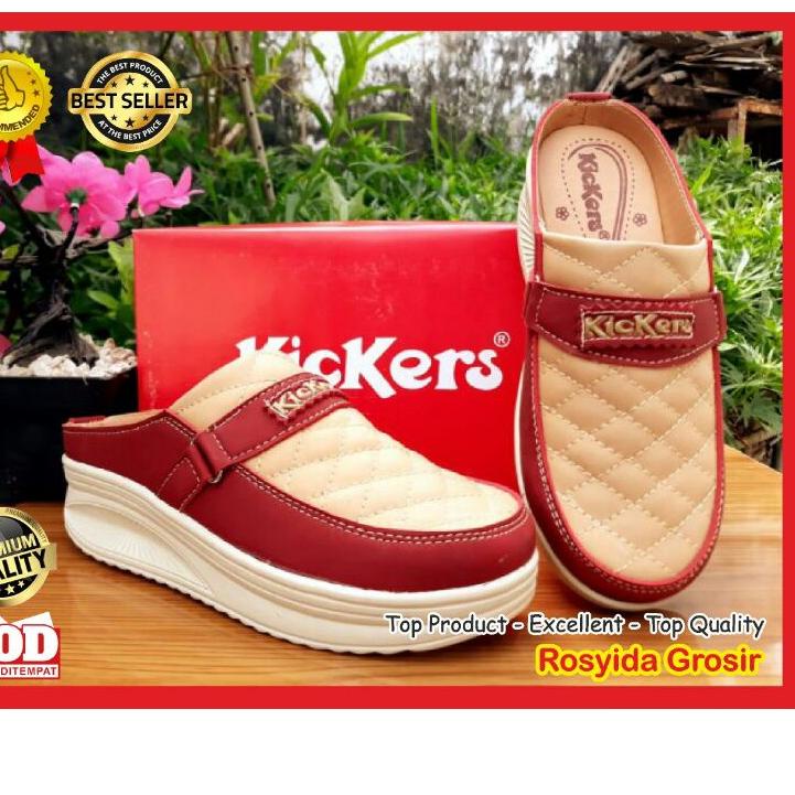 LANGSUNG ATC.. SANDAL WANITA SLOP WEDGES KICKERS DUA WARNA / WEDGES SENDAL / WEDGES SANDAL / SANDAL 