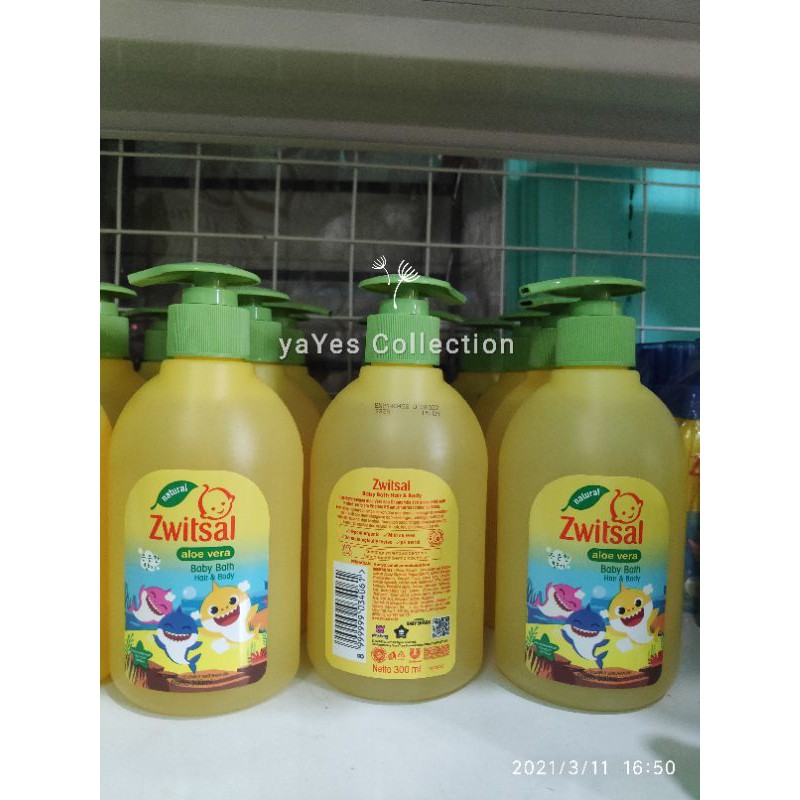 Zwitsal 300 ml pump pumping baby bath minyak telon hair body wash rich honey milk sabun cair switsal sweetsal