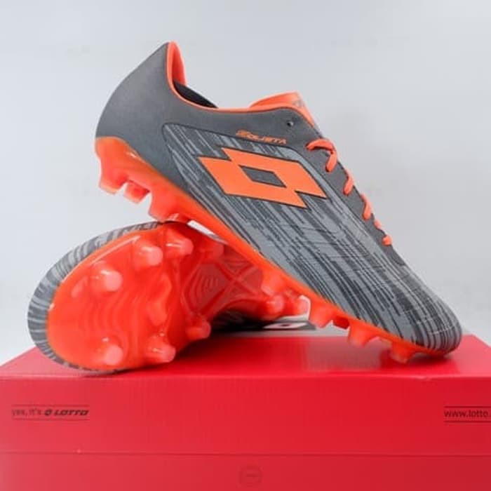 Sepatu Bola Lotto Solista 700 III FG Cool Gray Orange Fluo 7C 211628-5JK Original BNIB