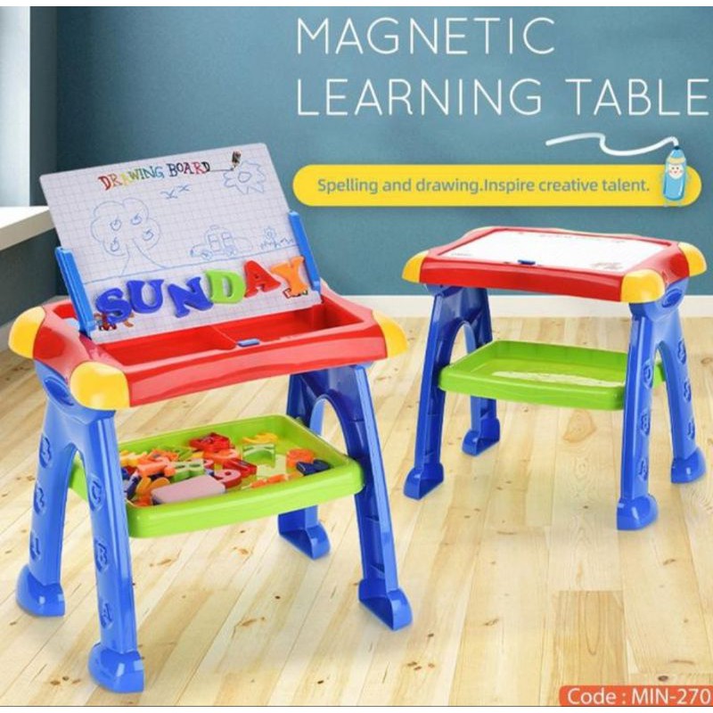 MAGNETIC LEARNING TABLE papan tulis alfabet magnet belajar menghitung