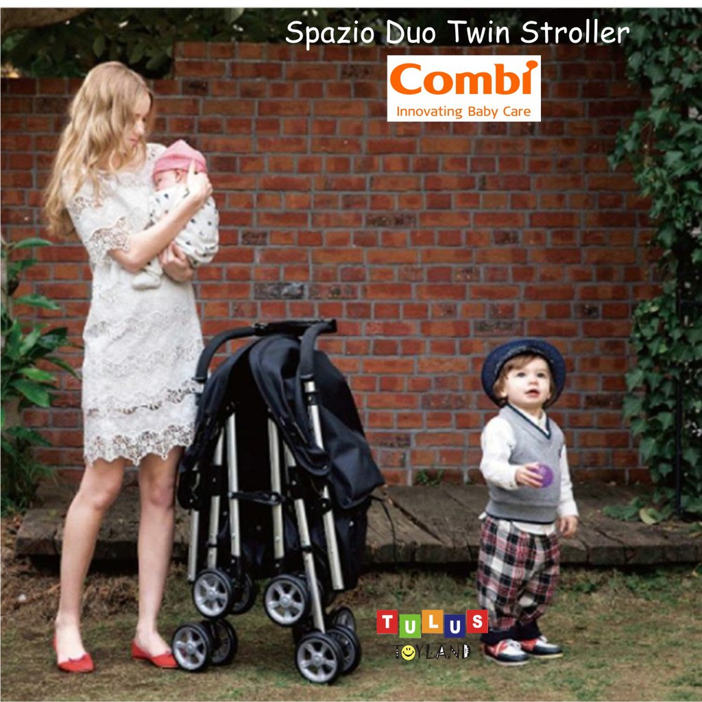 Combi Spazio Duo Compact 2 Go Twin Stroller Kembar Ringkas Premium