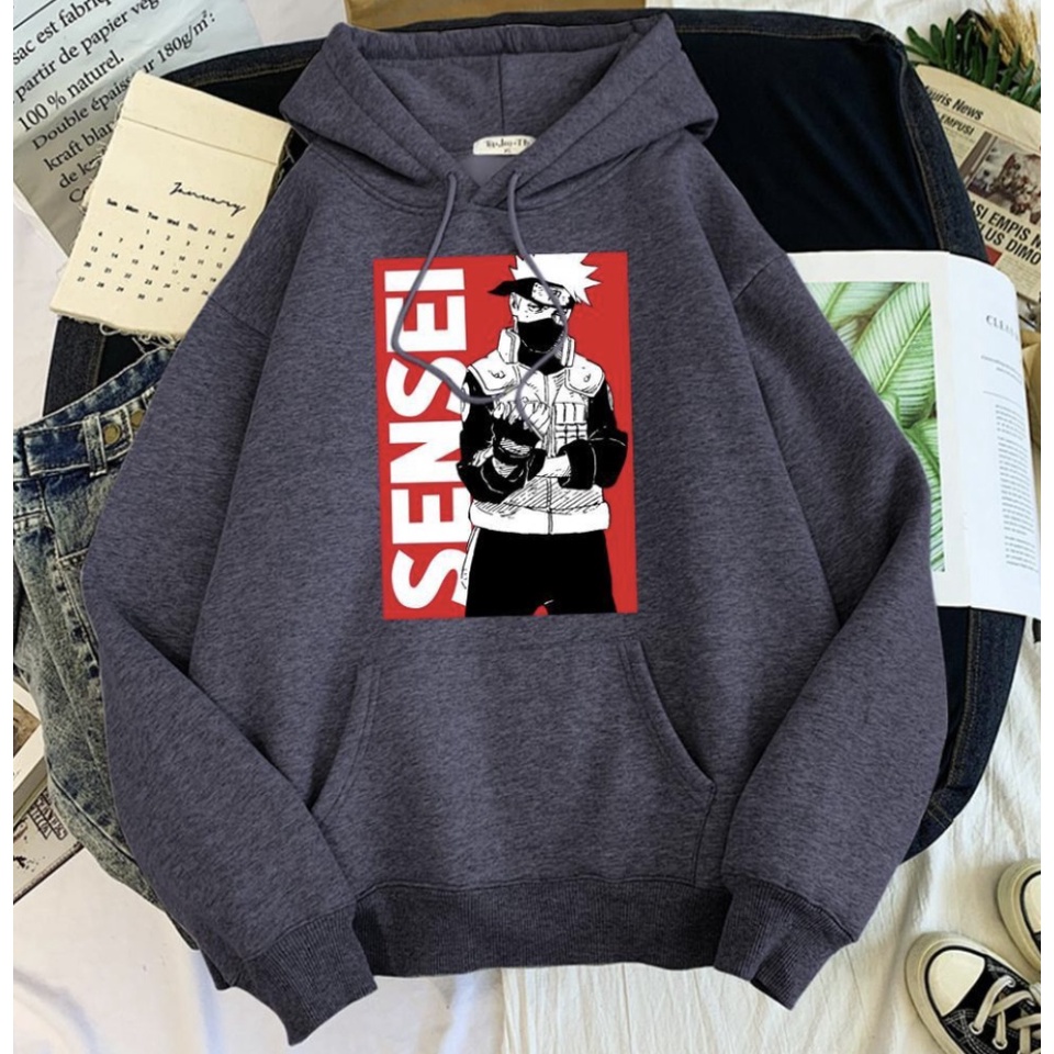 SENSEI KAKASI ANIME Jumper Hoodie II Sweater Hoodie Anime II Sweter Oblong Topi II SIZE M - XL ( Pria &amp; Wanita / Anak &amp; Dewasa )