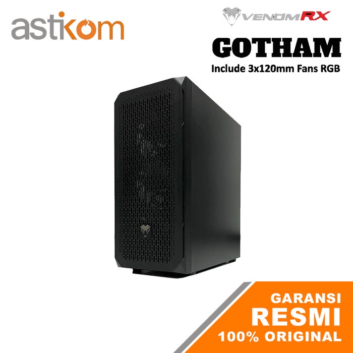 VenomRX Casing PC Gotham ATX Tempered Glass 3x120mm RGB Fan