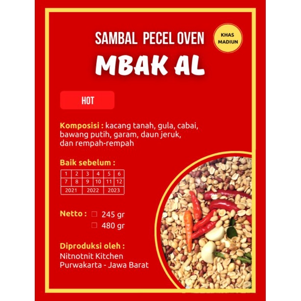 

Sambel Pecel Oven Mbak Al HOT